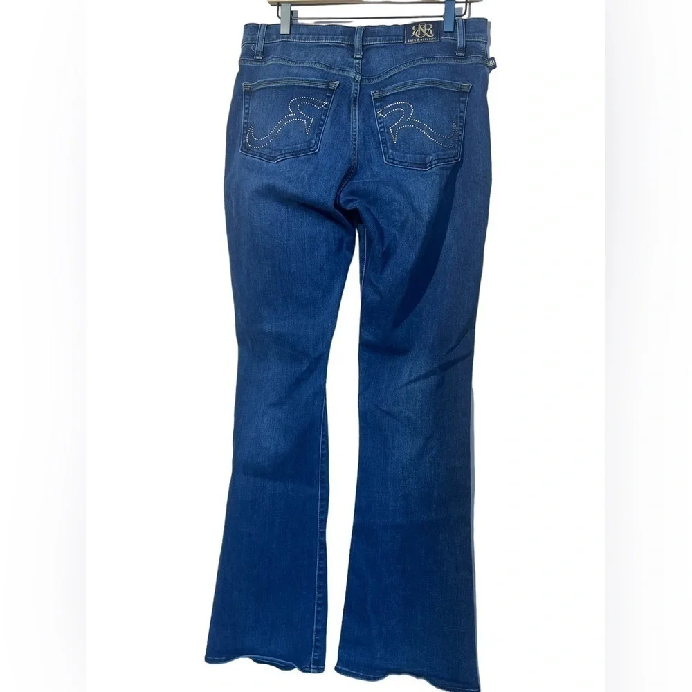 Rock & Republic women’s Kendra curvy bootcut denim blue jeans 14